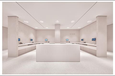 Self-checkout counter at Zara's Westfield Stratford City store